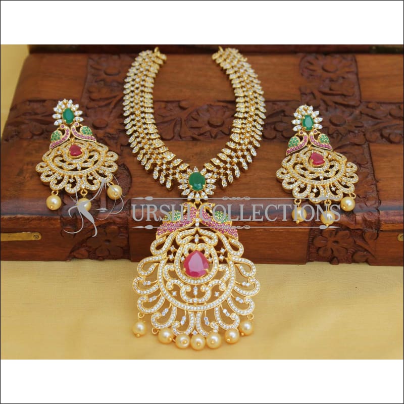 DESIGNER CZ JEWELLERY NECKLACE SET UC-NEW31205 - Multi - Necklace Set