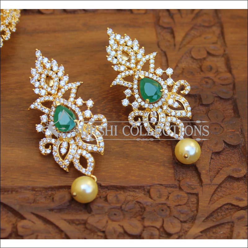 Designer CZ Necklace set with Maang Tika M230 - Necklace Set