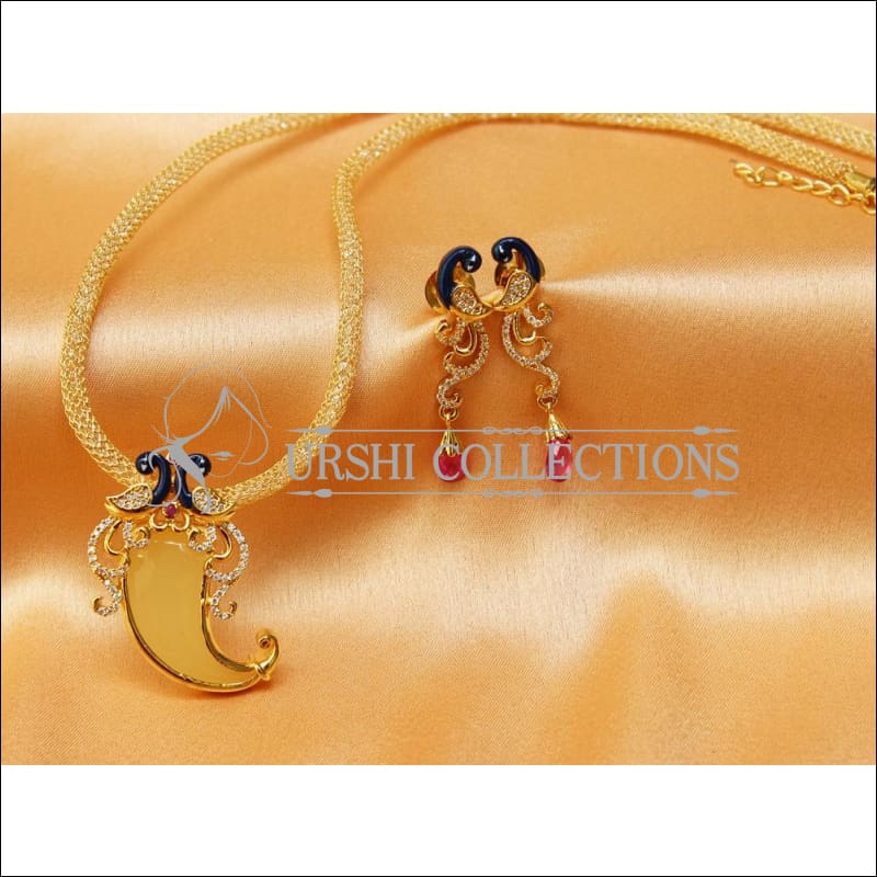 Designer CZ Peacock Pendant Set UC-NEW1833 - Pendant Set