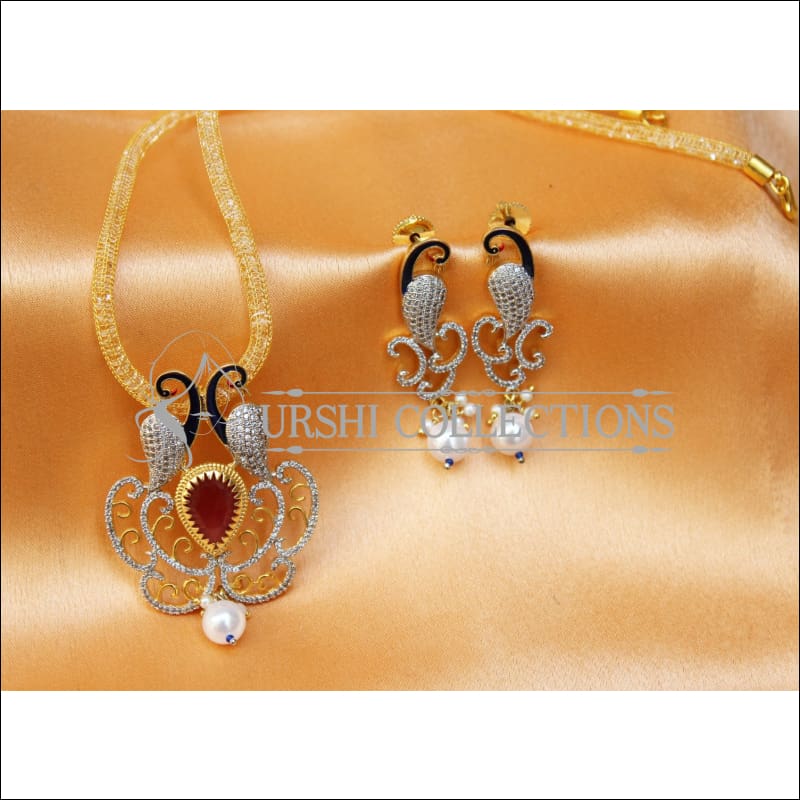 Designer CZ Peacock Pendant Set UC-NEW1842 - Pendant Set