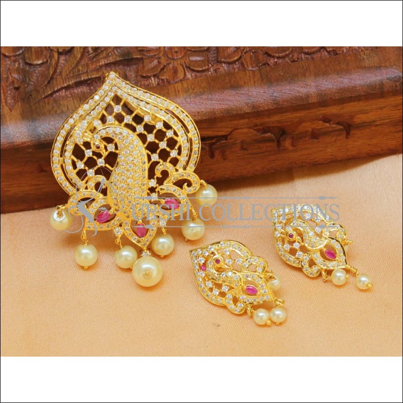 Designer CZ Peacock Pendant Set UC-NEW1846 - Pendant Set
