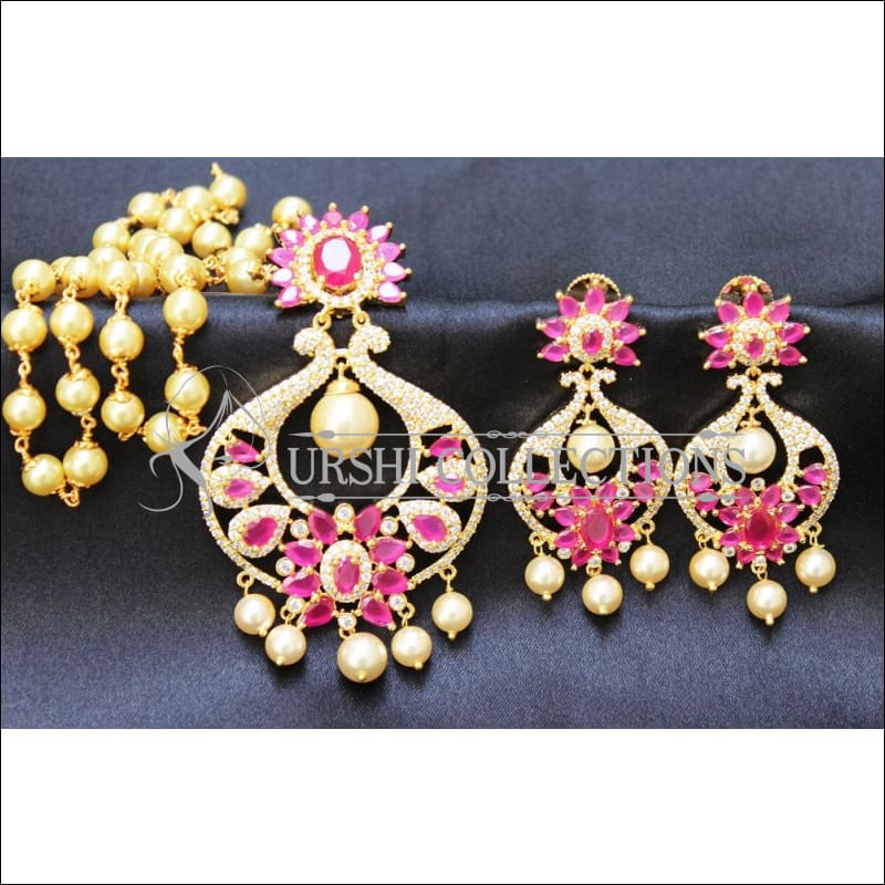 Designer CZ Peacock Pendant Set UC-NEW1849 - Pendant Set