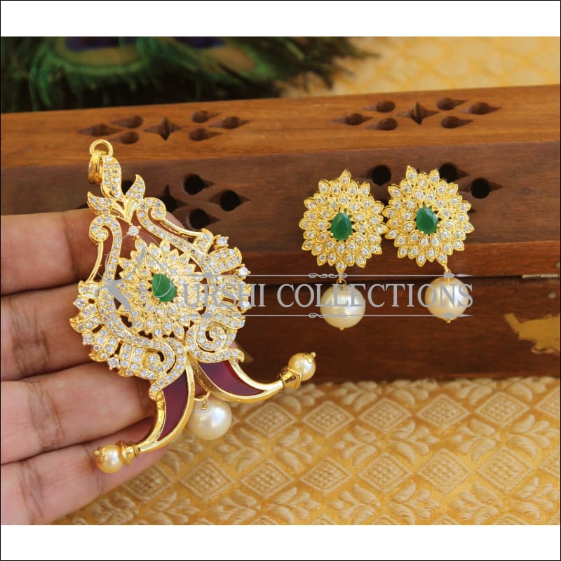 Designer CZ pendant set M387 - Pendant Set