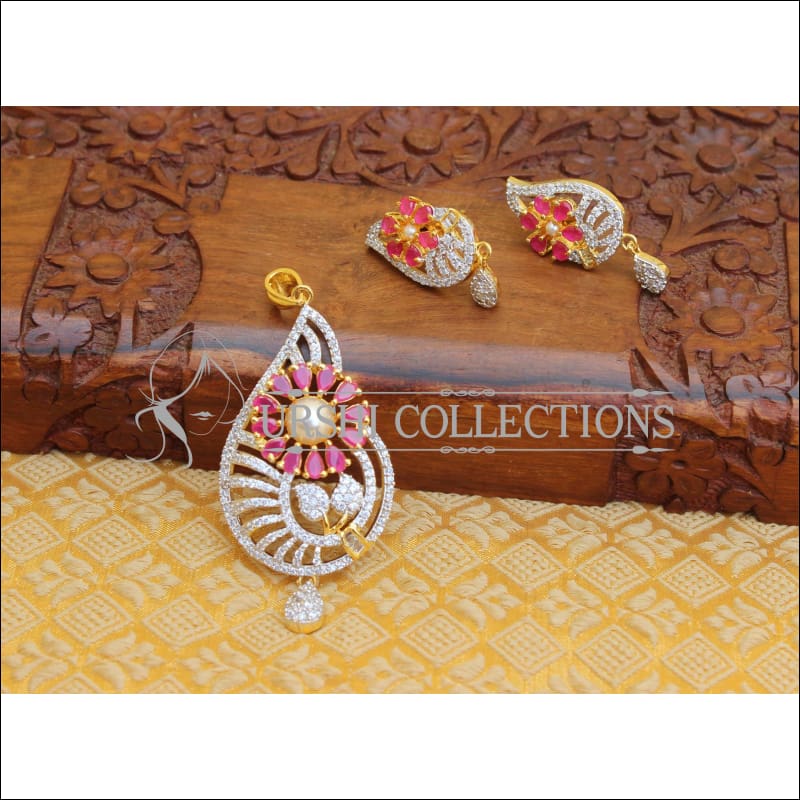 DESIGNER CZ PENDANT SET UTV381 - Pendant Set