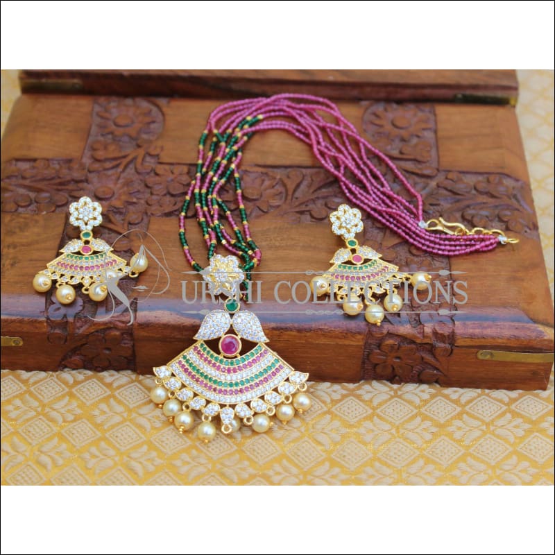 DESIGNER CZ PENDANT SET UTV517 - Pendant Set