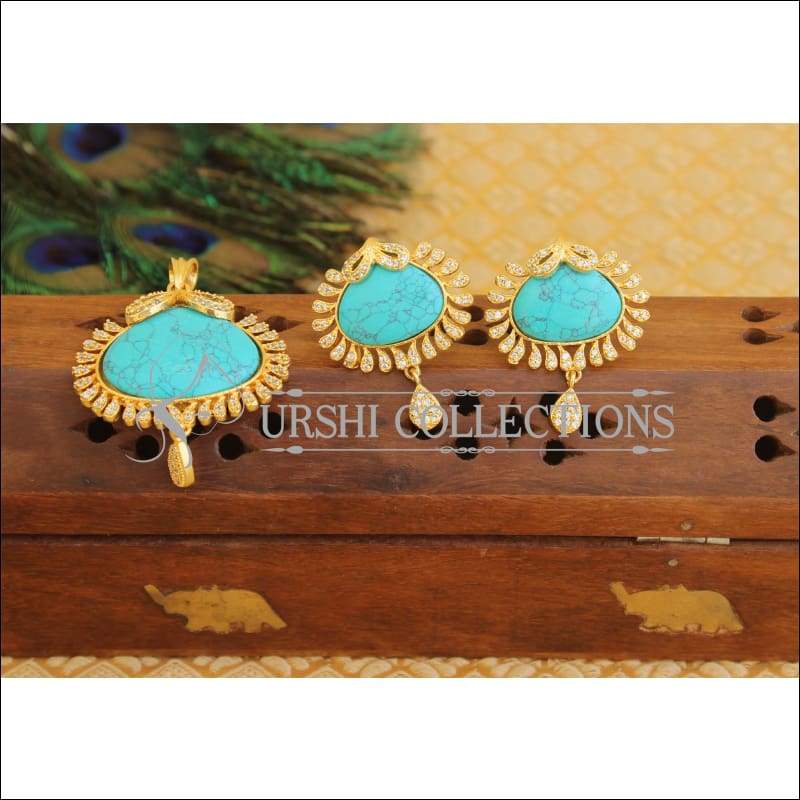 Designer CZ Stone pendant set M407 - Pendant Set