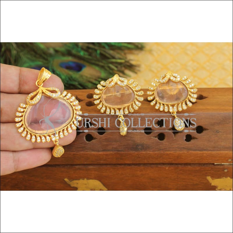 Designer CZ Stone pendant set M409 - Pendant set