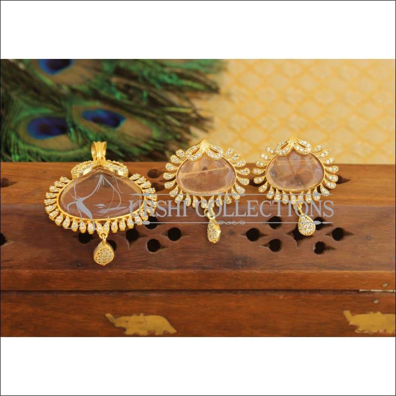 Designer CZ Stone pendant set M409 - Pendant set