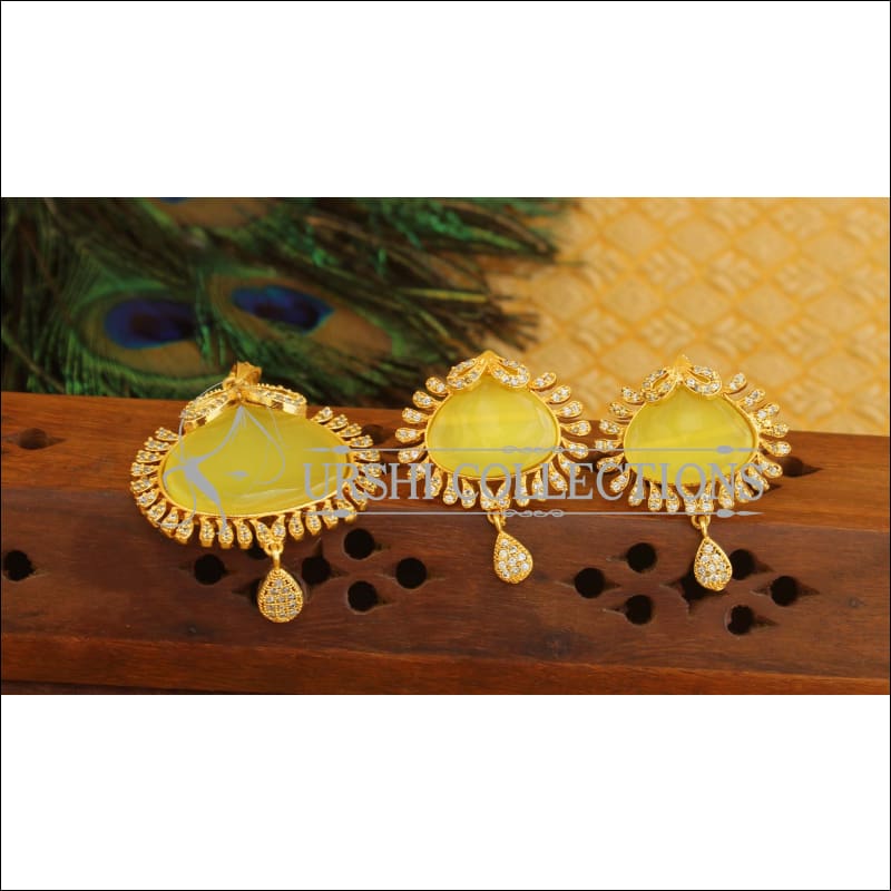 Designer CZ Stone pendant set M410 - Pendant Set