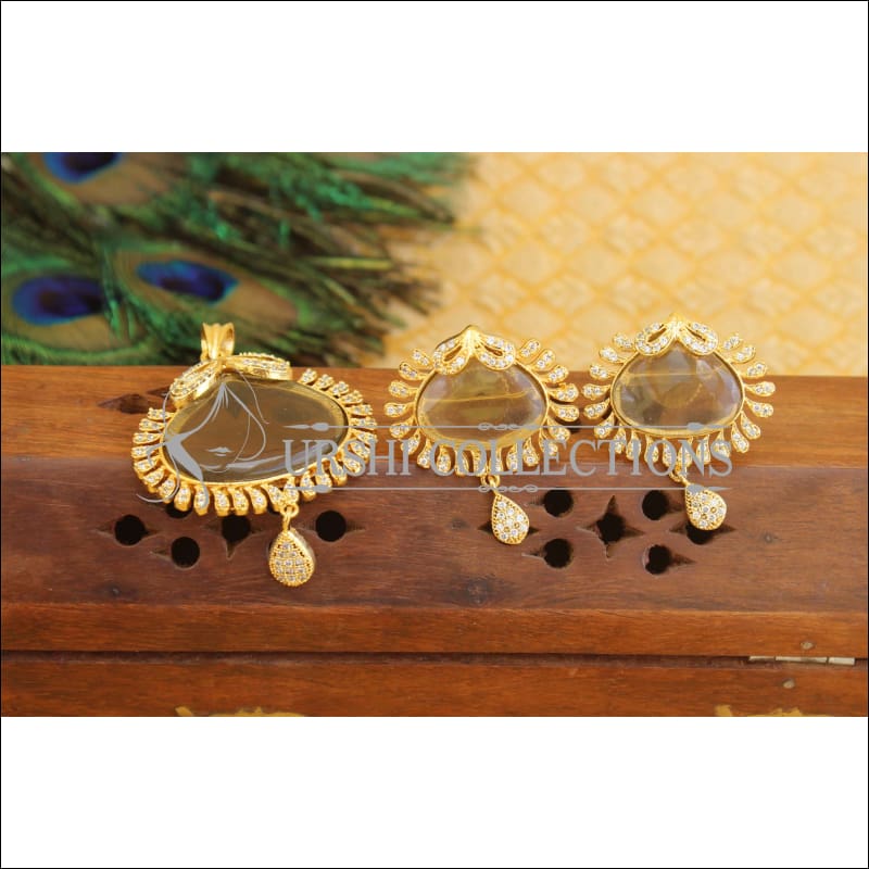 Designer CZ Stone pendant set M412 - Pendant Set