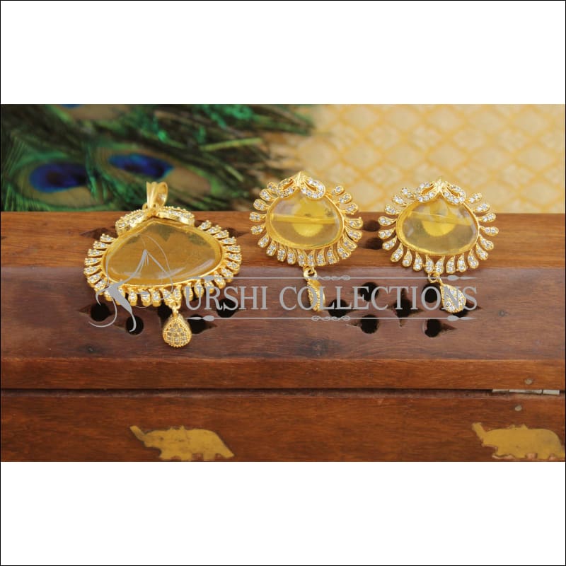 Designer CZ Stone pendant set M414 - Pendant Set