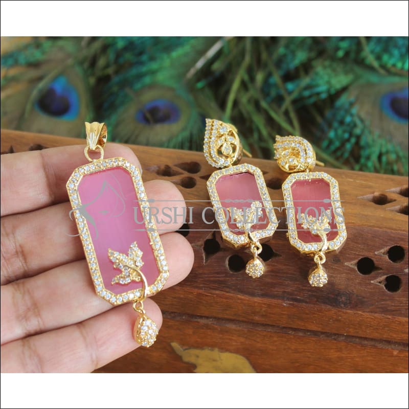 Designer CZ Stone pendant set M581 - Pendant Set