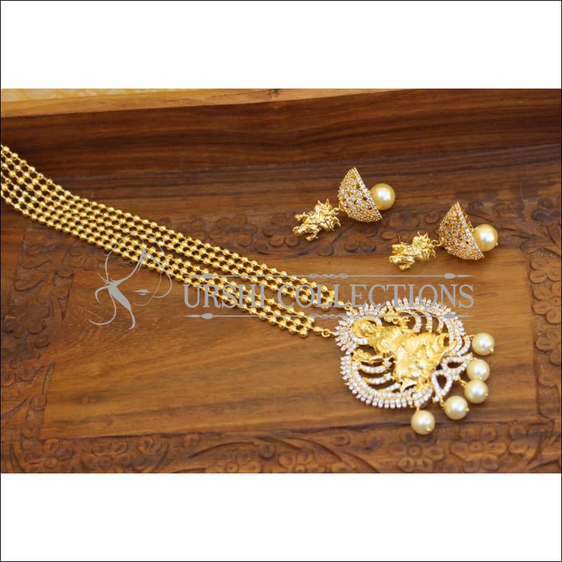 DESIGNER CZ TEMPLE NECKLACE SET UTV255 - Necklace Set