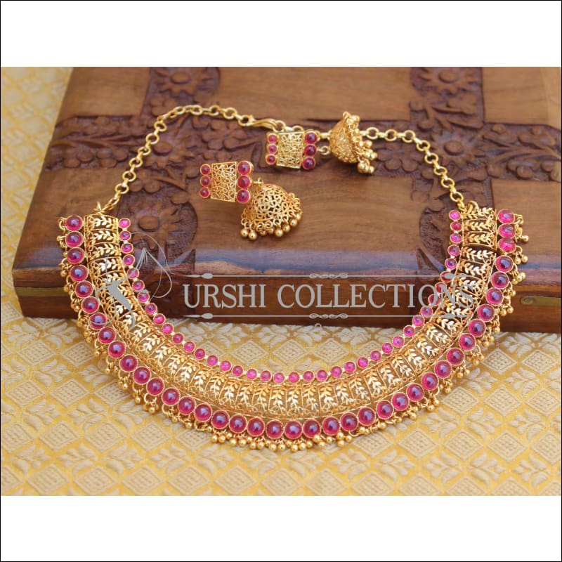 Designer Geru Polish Kempu Necklace Set M57 - Necklace Set