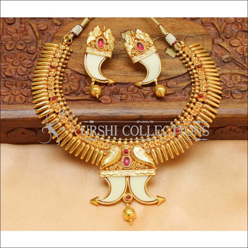 Designer Geru Polish Necklace Set UC-NEW1270 - White - Necklace Set