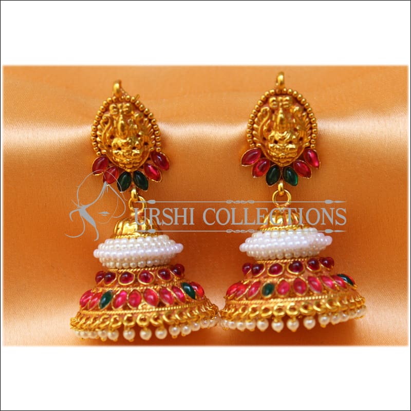 Designer Geru Polish Temple Earrings UC-NEW2050 - Multi - Earrings