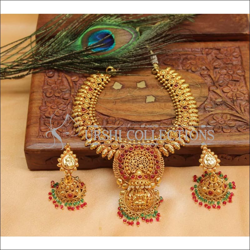 Designer Geru Polish Temple Necklace Set UC-NEW1253 - Multi - Necklace Set