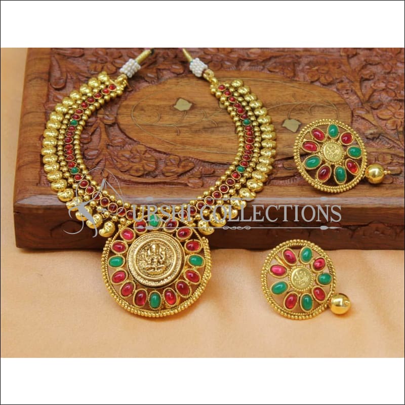 Designer Geru Polish Temple Necklace Set UC-NEW2301 - Multy - Necklace Set