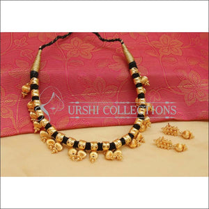 Designer Gold Plated Black Thread Necklace Set UC-NEW982 - Necklace Set