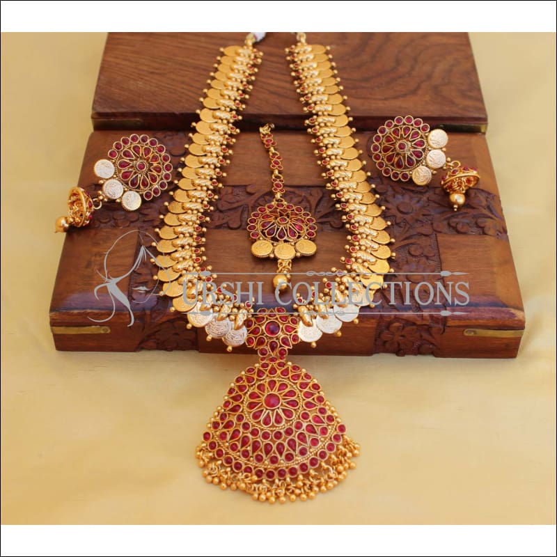 DESIGNER GOLD PLATED COIN NECKLACE SET UTV418 - Necklace Set