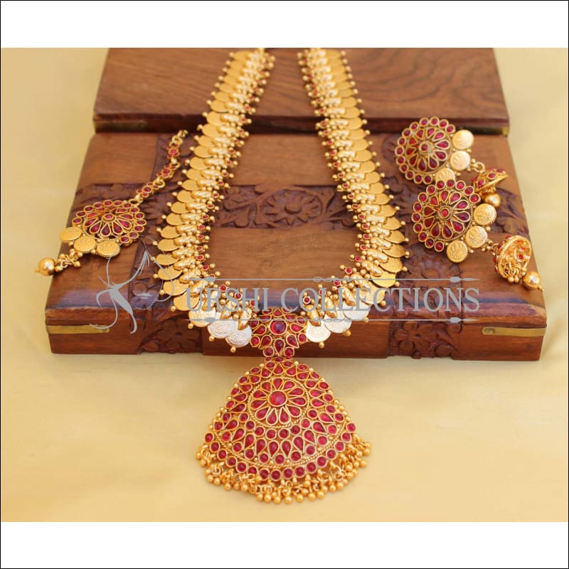 DESIGNER GOLD PLATED COIN NECKLACE SET UTV418 - Necklace Set