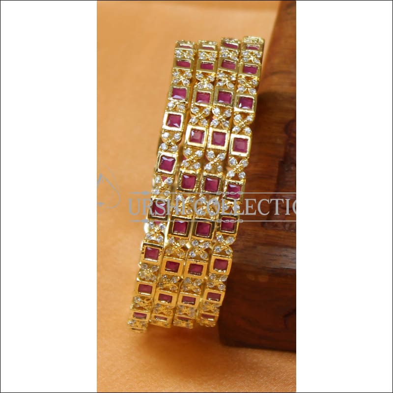 Designer Gold Plated CZ Bangle Set UC-NEW2347 - 2.6 - Bangles