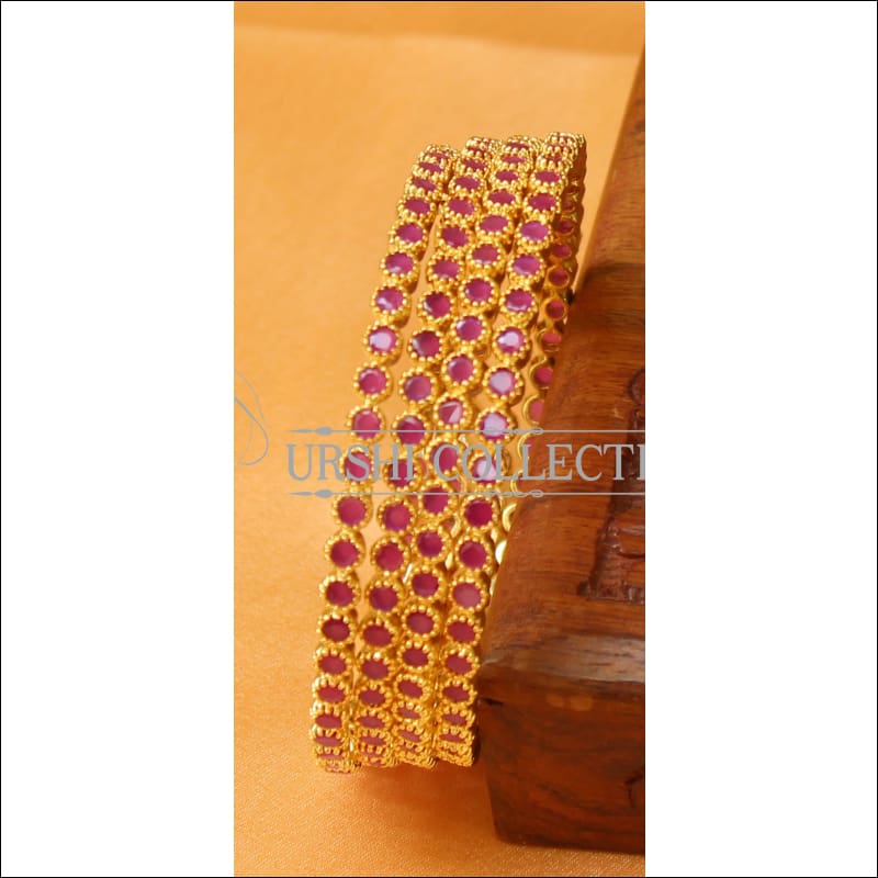 Designer Gold Plated CZ Bangle Set UC-NEW2351 - 2.4 - Bangles