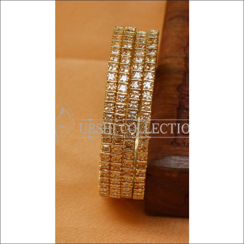 Designer Gold Plated CZ Bangle Set UC-NEW2355 - 2.4 - Bangles