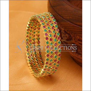 Designer Gold Plated CZ Bangle Set UC-NEW2385 - Bangles