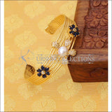 Designer Gold Plated CZ Kada UC-NEW1575 - Blue - Bracelets