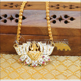 DESIGNER GOLD PLATED CZ LAKSHMI NECKLACE UTV864 - Necklace Set