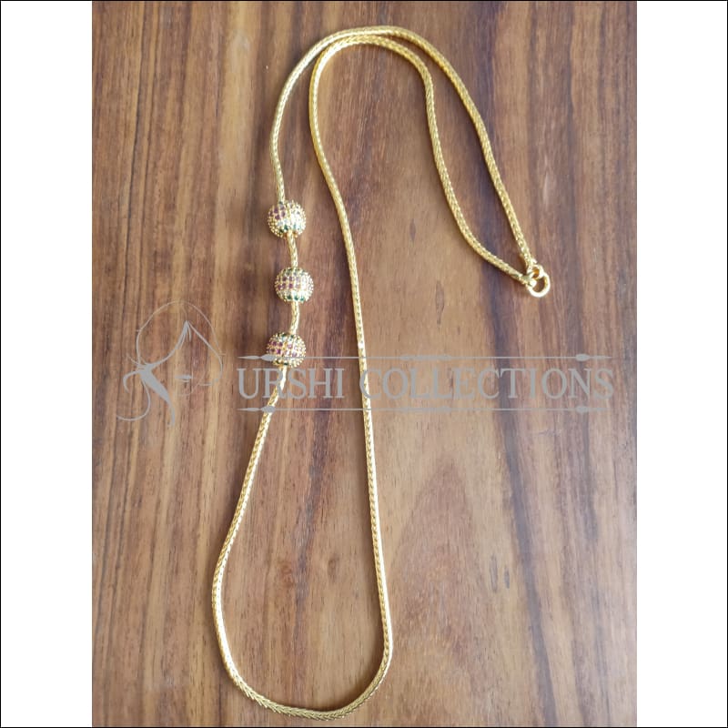 DESIGNER GOLD PLATED CZ MOPPU CHAIN UTV1257 - Moppu chain