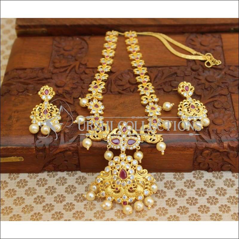 Designer Gold Plated CZ Necklace Set UC-NEW103 - Necklace Set
