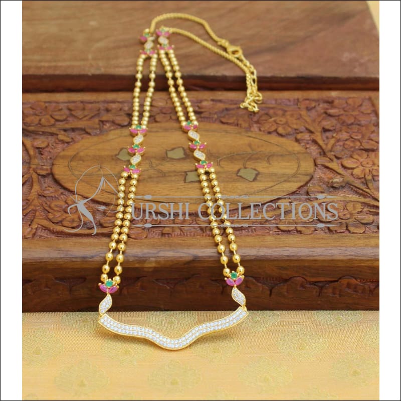 Designer Gold Plated CZ Necklace Set UC-NEW2005 - Multi - Necklace Set