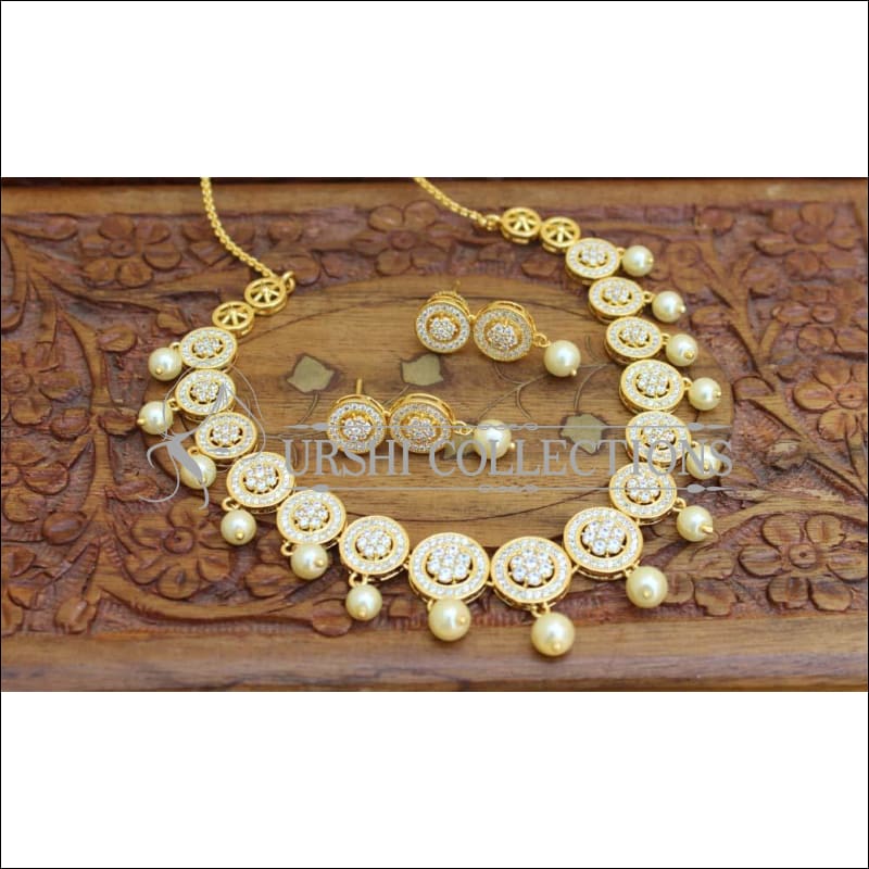 Designer Gold Plated CZ Necklace Set UC-NEW2007 - Necklace Set