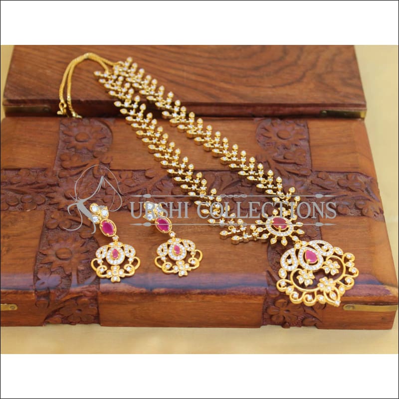 Designer Gold Plated CZ Necklace Set UC-NEW2017 - Necklace Set