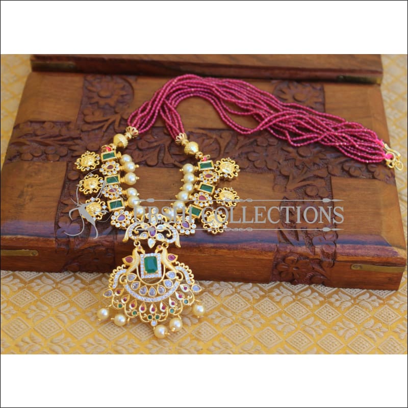 DESIGNER GOLD PLATED CZ NECKLACE UTV400 - Necklace Set