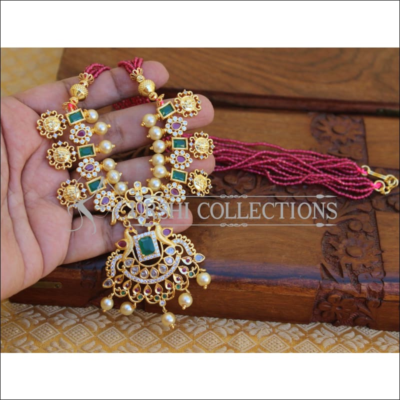 DESIGNER GOLD PLATED CZ NECKLACE UTV400 - Necklace Set