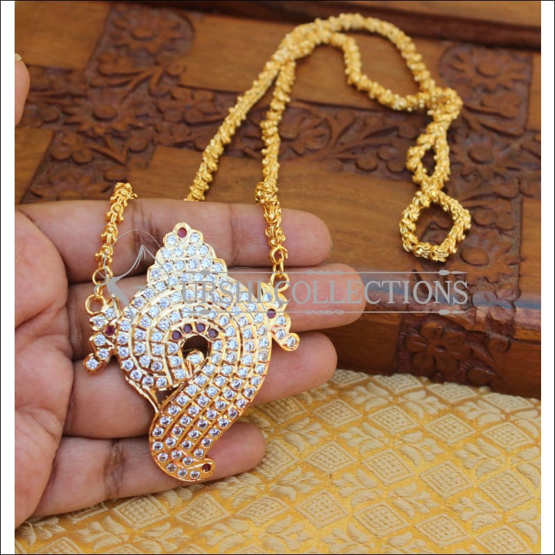 DESIGNER GOLD PLATED CZ NECKLACE UTV862 - Necklace Set