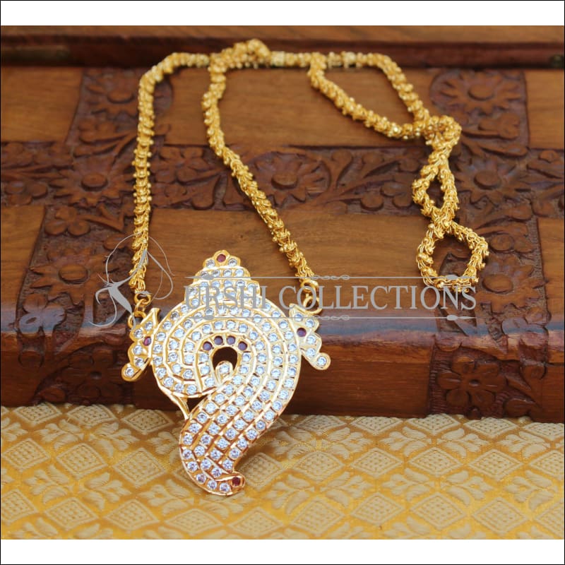 DESIGNER GOLD PLATED CZ NECKLACE UTV862 - Necklace Set