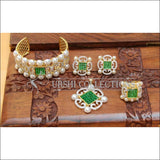 Designer Gold Plated CZ Openable Kada UC-NEW2590 - Green - Bracelets