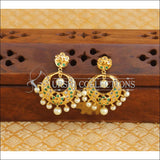 Designer gold plated earrings M351 - GREEN - EARRINGS