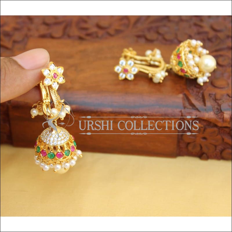 DESIGNER GOLD PLATED EARRINGS UC-NEW 2828 - MULTI COLOUR - Earrings