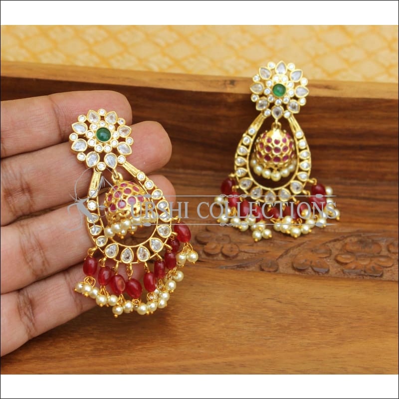 DESIGNER GOLD PLATED EARRINGS UTV530 - Earrings