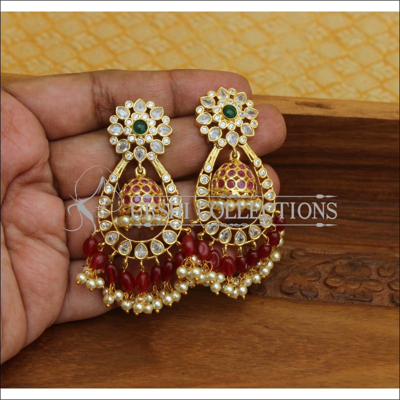 DESIGNER GOLD PLATED EARRINGS UTV530 - Earrings