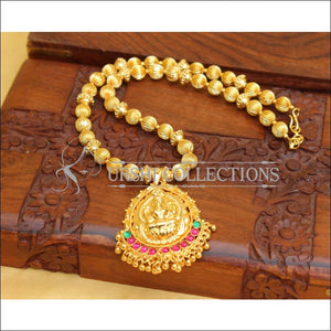 DESIGNER GOLD PLATED HAND MADE TEMPLE NECKLACE UC-NEW2868 - Necklace Set