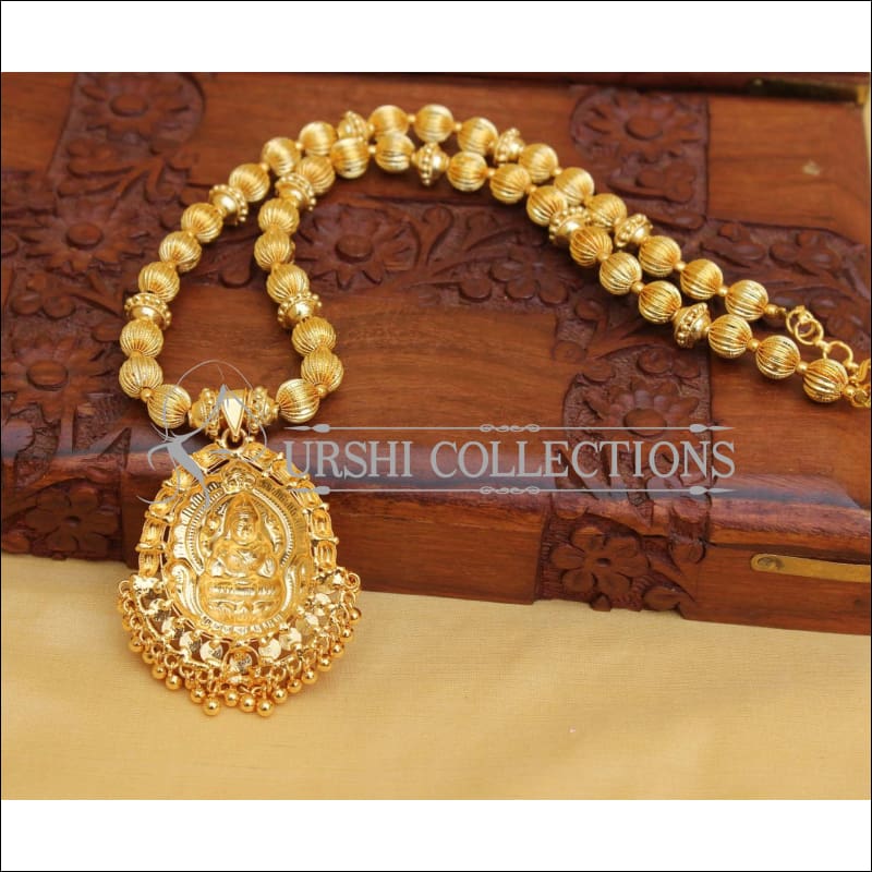 DESIGNER GOLD PLATED HAND MADE TEMPLE NECKLACE UC-NEW2868 - Necklace Set