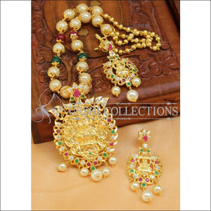Designer Gold Plated Handmade Lakshmi Necklace Set UC-NEW1035 - Multi - Necklace Set