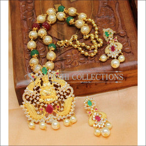 Designer Gold Plated Handmade Lakshmi Necklace Set UC-NEW791 - Multi - Necklace Set