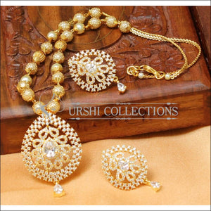 Designer Gold Plated Handmade Necklace Set UC-NEW1000 - White - Necklace Set